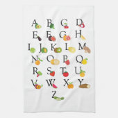 先生リタイアAからZ果実野菜アルファベット キッチンタオル (縦)