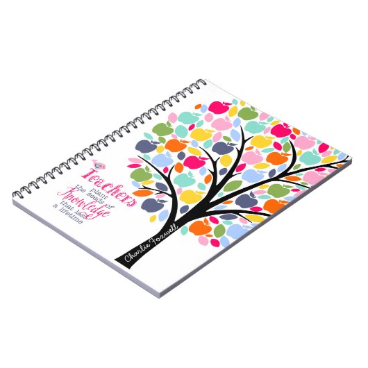 先生リンゴの種子を植えるカラフル ノートブック (左側)