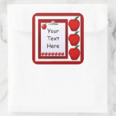 先生リンゴカスタムステッカー スクエアシール (バッグ)