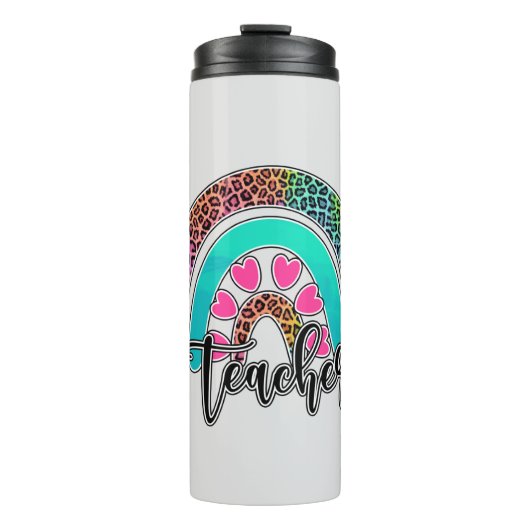 先生レインボーカラフル- Leopard Print タンブラー (正面)