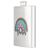 先生レインボーカラフル- Leopard Print フラスク (左)