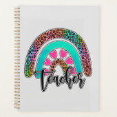 先生レインボーカラフル- Leopard Print プランナー手帳 (正面)