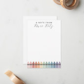 先生レインボークレヨン ノートカード (正面/裏面インサイチュ)