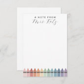 先生レインボークレヨン ノートカード (正面/裏面)