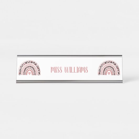 先生レインボー鑑賞 デスクネームプレート (正面)