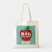 先生レッドアップルそれはビッグハートブックバッグを取る トートバッグ (裏面)