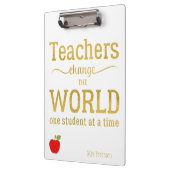 先生レッドアップル金ゴールドタイポグラフィ引用文 クリップボード (左)