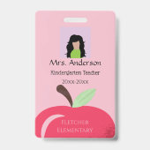 先生レッドAppleフォトIDバッジ バッジ (正面)