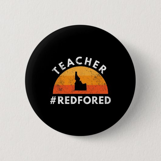 先生レッドEd Idaho Public Education 3 缶バッジ (正面)