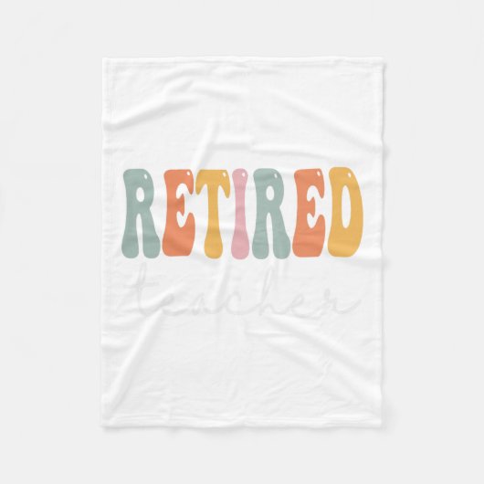 先生レトログルーヴィ女性ハッピー初日のScho フリースブランケット (正面)