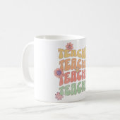 先生レトロスタイル 文字デザイン コーヒーマグカップ (正面左)