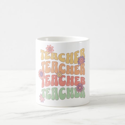 先生レトロスタイル 文字デザイン コーヒーマグカップ (中央)