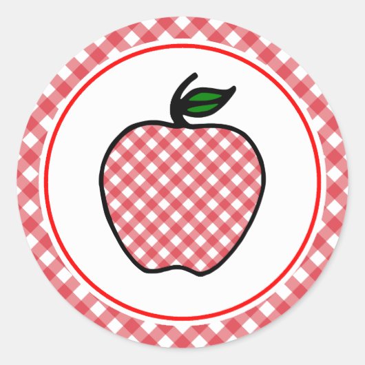 先生レトロApple Stickers ラウンドシール (正面)