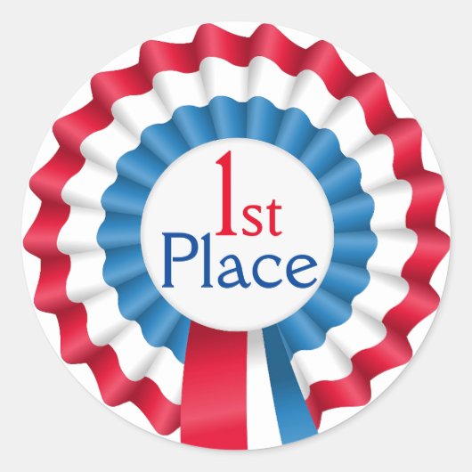 先生ロゼットリボン賞ステッカー ラウンドシール (正面)