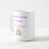 先生ロックスター-おもしろい先生マグwithレインボー コーヒーマグカップ (正面左)