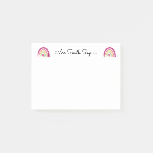 先生ワードアートapple。先生注記 ポストイット (正面)