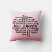先生ワードクラウドピンクグラデーション クッション (裏面)