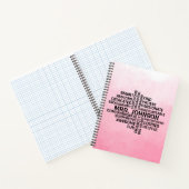 先生ワードクラウドピンクグラデーション ノートブック (内部)