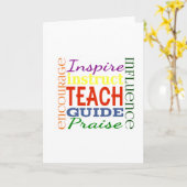 先生ワード写真先生スクールキッズ カード (黄色い花)