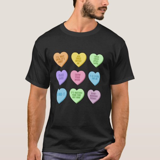 先生ヴァレンティネスおもしろいデイハートS Tシャツ (正面)