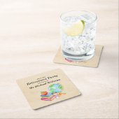 先生ヴィンテージグローブブックリタイアメントパーティー スクエアペーパーコースター (インサイチュ)