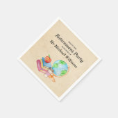 先生ヴィンテージグローブブックリタイアメントパーティー スタンダードカクテルナプキン (角)