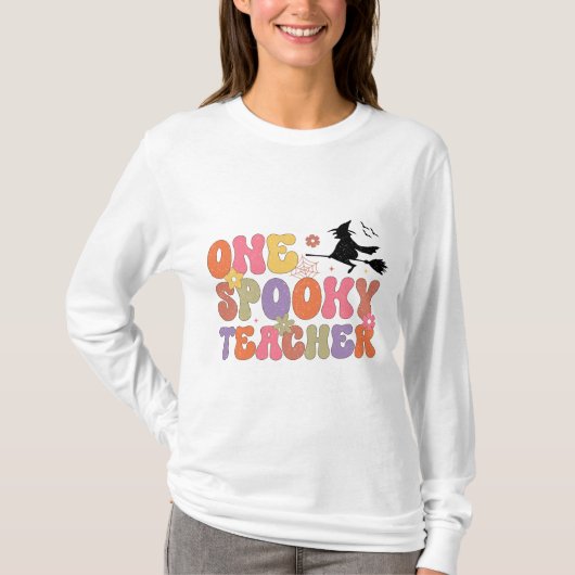 先生不気味ハロウィーン長袖 Tシャツ (正面)