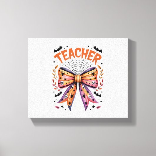 先生不気味ハロウィーン キャンバスプリント (正面)