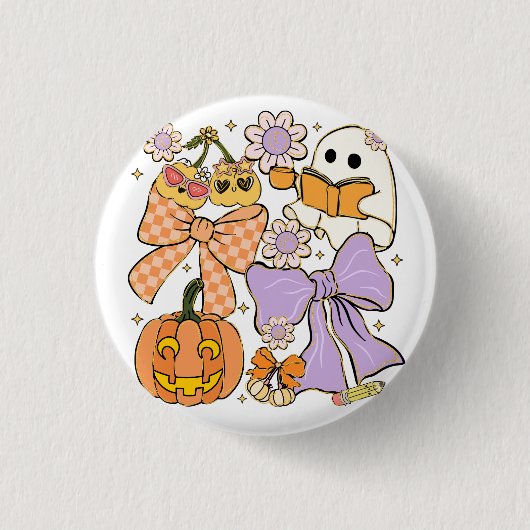 先生不気味ハロウィーン 缶バッジ (正面)