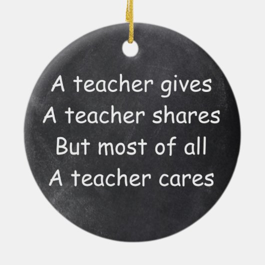 先生与え気に共有チャルクボードギフトアイディア セラミックオーナメント (裏面)