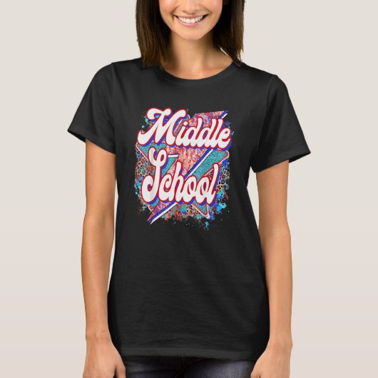 先生中学校稲妻ボルトバックシュオ Tシャツ (正面)