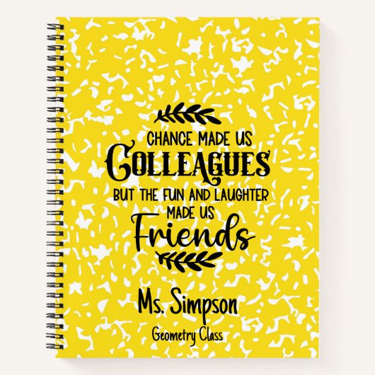 先生仕事仲間ハードカバー手帳ギフト ノートブック (正面)