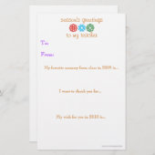 先生休暇感謝のメッセージ (正面/裏面)