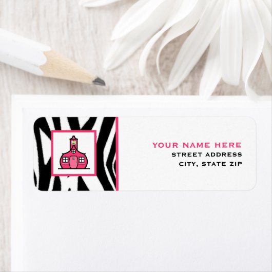 先生住所 シール- Zebra Print ラベル (インサイチュ)