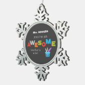 先生側近先生感謝日素晴らし、 スノーフレークピューターオーナメント (右)