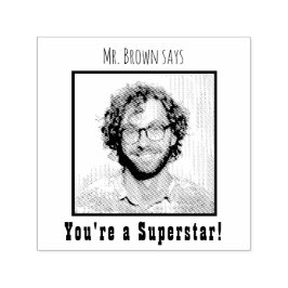 先生写真パーソナライズされたあなたはスーパースター セルフインキングスタンプ