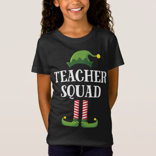 先生分隊小妖精や小人マッチンググループクリスマススクール Tシャツ (正面)