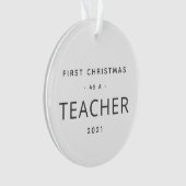 先生初めてのクリスマスモダンカスタム休日 オーナメント (正面)