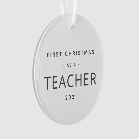 先生初めてのクリスマスモダンカスタム休日 オーナメント (正面)