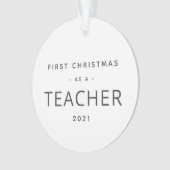 先生初めてのクリスマスモダンカスタム休日 オーナメント (正面)