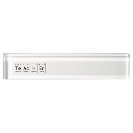 先生化学周期表の要素の記号 デスクネームプレート (正面)
