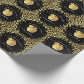 先生卒業ブラック金ゴールド ラッピングペーパー (角)