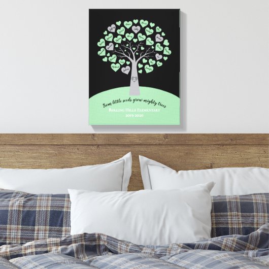 先生卒業式ギフトツリーメモリ記念 キャンバスプリント (インサイチュ (寝室))