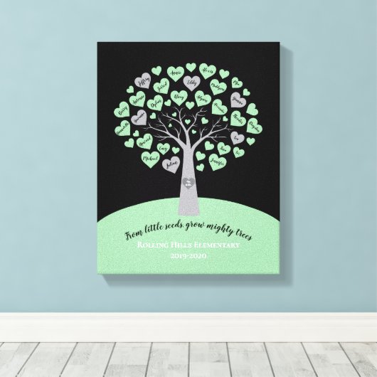 先生卒業式ギフトツリーメモリ記念 キャンバスプリント (インサイチュ (ウッドフロア))