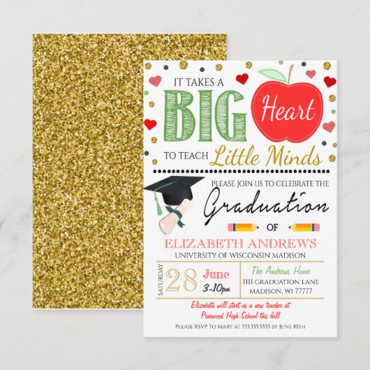 先生卒業招待状 招待状 (正面/裏面)