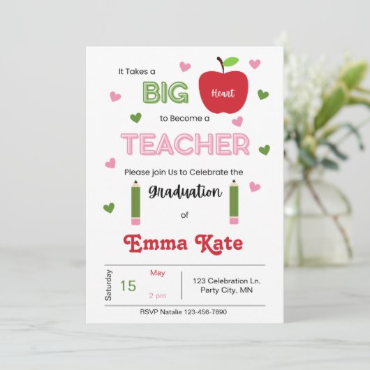 先生卒業招待状 招待状 (スタンド正面)