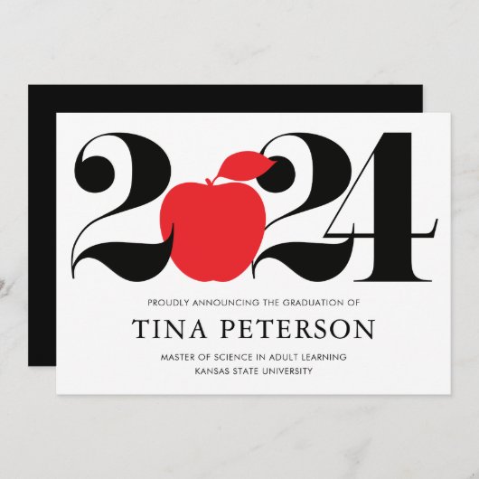 先生卒業発表 招待状 (正面/裏面)