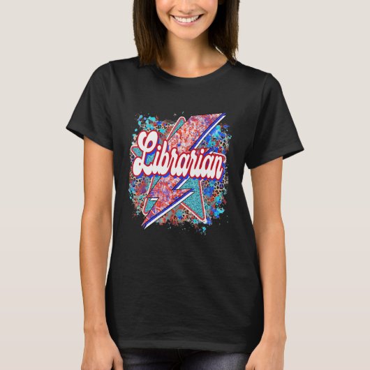 先生司書稲妻ボルト新学期2 Tシャツ (正面)