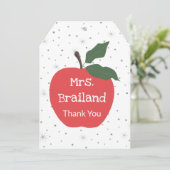 先生名のパーソナライズカスタム赤いリンゴ カード (スタンド正面)