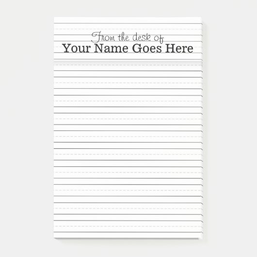 先生名の手書きの裏地付きOfficeデスクトップ ポストイット (正面)